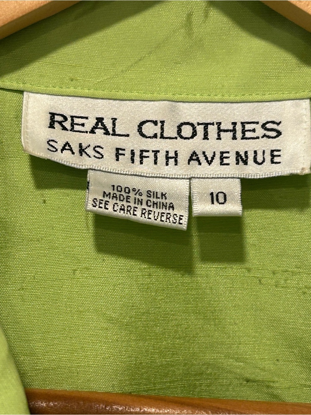 Vintage Real Clothes Saks Fifth Avenue sleeveless button-up Raw Silk Blouse Sz10 - Picture 5 of 8
